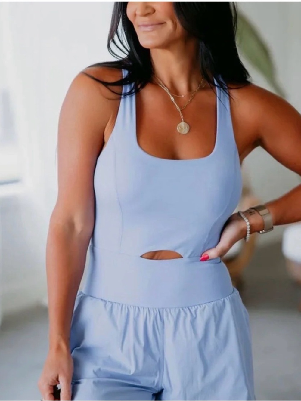 Light Blue Cutout Jumpsuit